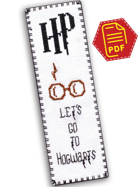 Harry Potter Cross Stitch Bookmark Pattern for Kids “Let's Go to Hogwarts”