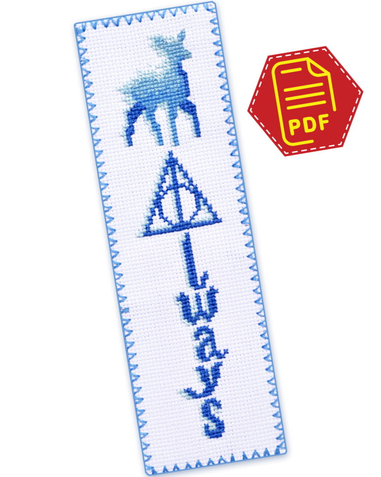 Cross Stitch Embroidery for Beginners “Always” - Harry Potter Deathly Hallows DIY Embroidery Bookmark