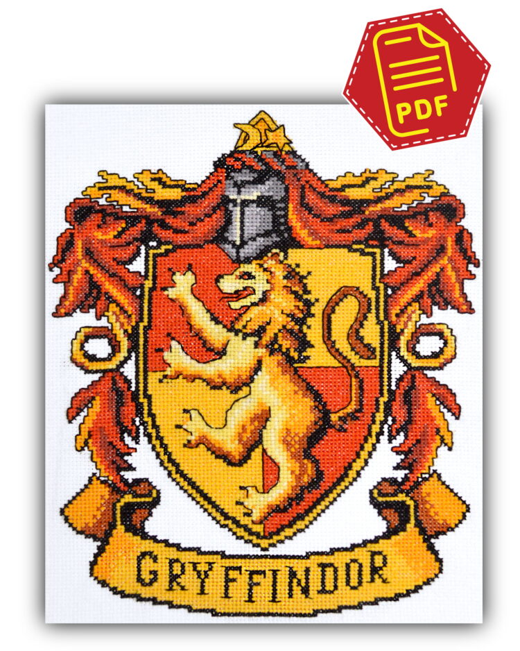 Gryffindor Crest cross stitch pattern