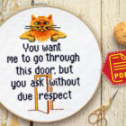 Counted cross stitch pattern - You want me to go through this door