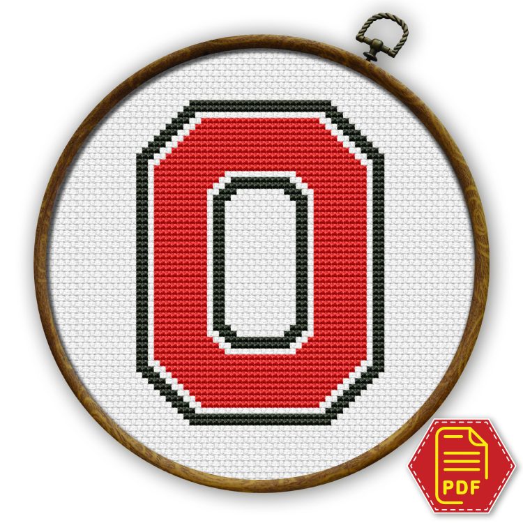 Ohio State Buckeyes logo counted cross stitch pattern - PDF-file Download