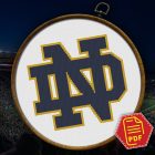 Notre Dame Fighting Irish logo counted cross stitch pattern bg - 02