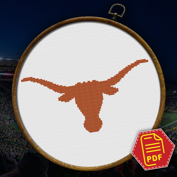 Texas Longhorns Logo Counted Cross Stitch Pattern - 02