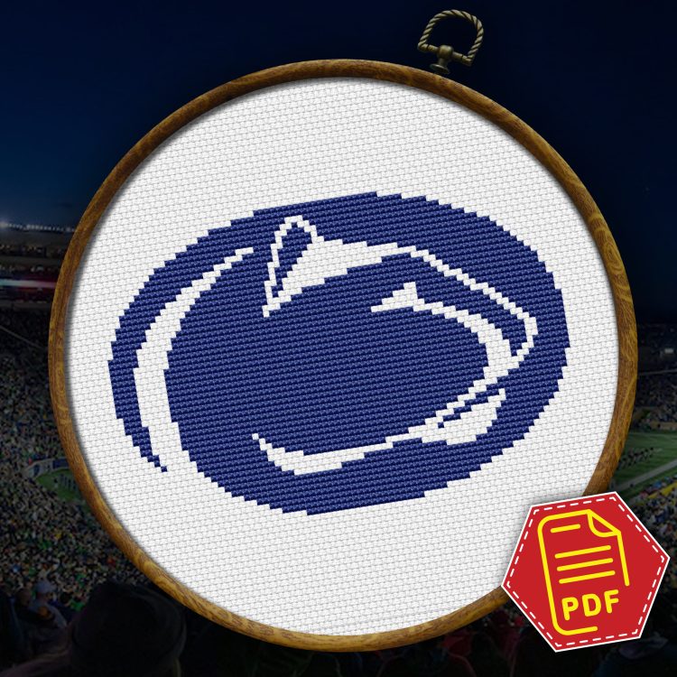 Penn State Nittany Lions logo counted cross stitch pattern - PDF Download
