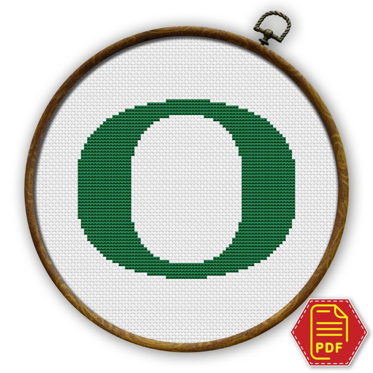 Oregon Ducks logo counted cross stitch pattern - PDF Download