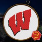 Wisconsin Badgers logo counted cross stitch pattern bg - 02