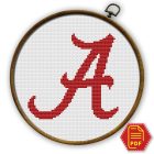 Alabama Crimson Tide logo counted cross stitch pattern - PDF Download