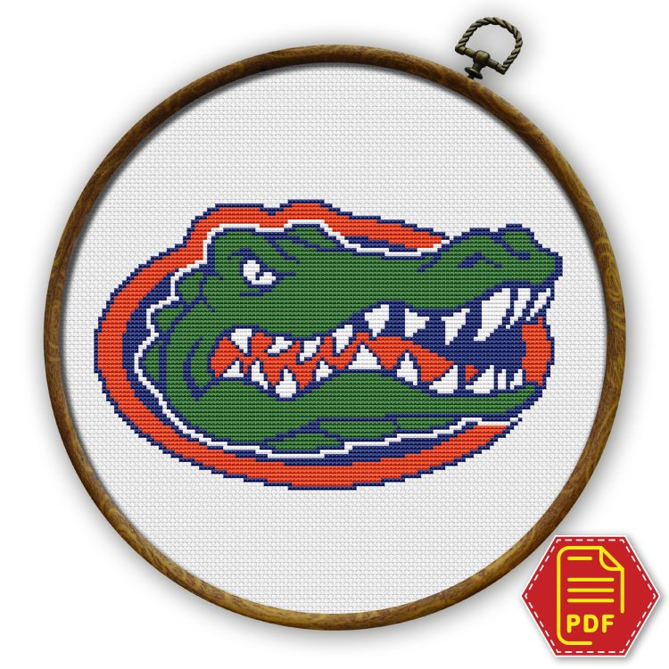 Florida Gators logo counted cross stitch pattern - PDF Download