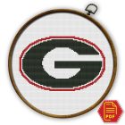 Georgia Bulldogs logo counted cross stitch pattern - PDF Download