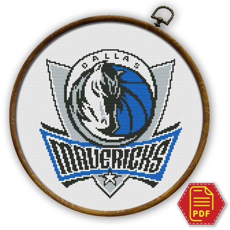 Dallas Mavericks Logo Counted Cross Stitch Pattern - Download in PDF