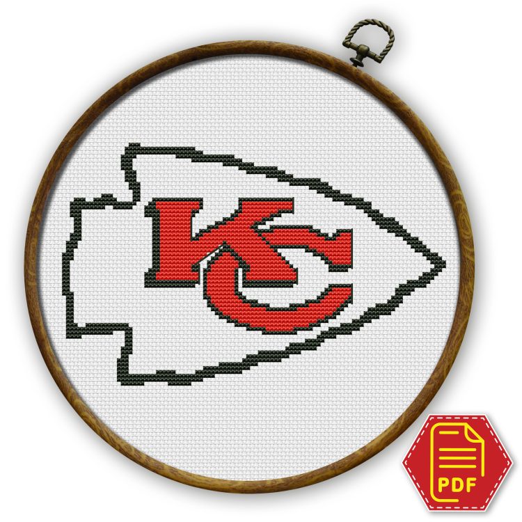 Kansas City Chiefs Logo Counted Cross Stitch Pattern