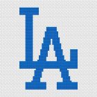 Los Angeles Dodgers logo - stitched on Aida canvas