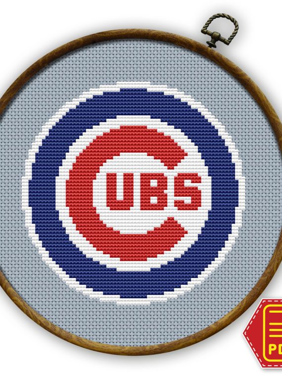 Chicago Cubs Logo Counted Cross Stitch Pattern
