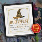 Counted cross stitch pattern Sorting Hat Faculties You might belong in Hufflepuff – Download in PDF3