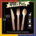 Disposable Wooden Cutlery Set Harry Party6
