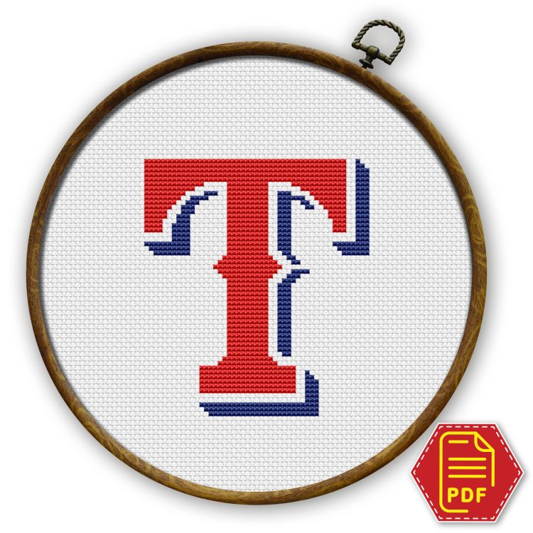 Texas Rangers Pattern Material Texas Rangers Logo Free Cross Stitch Pattern – Download in PDF ...