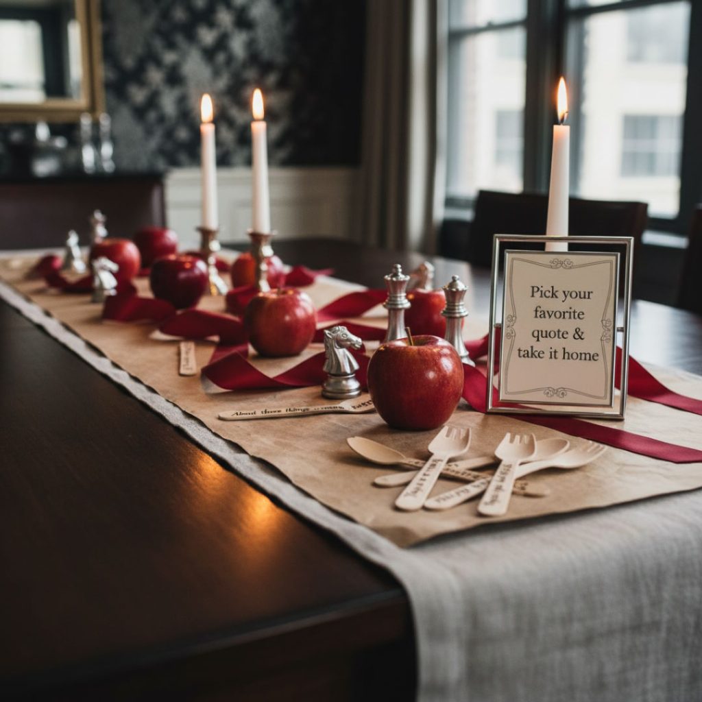 Twilight Halloween Party Tablescape that Doubles as Décor + Favors