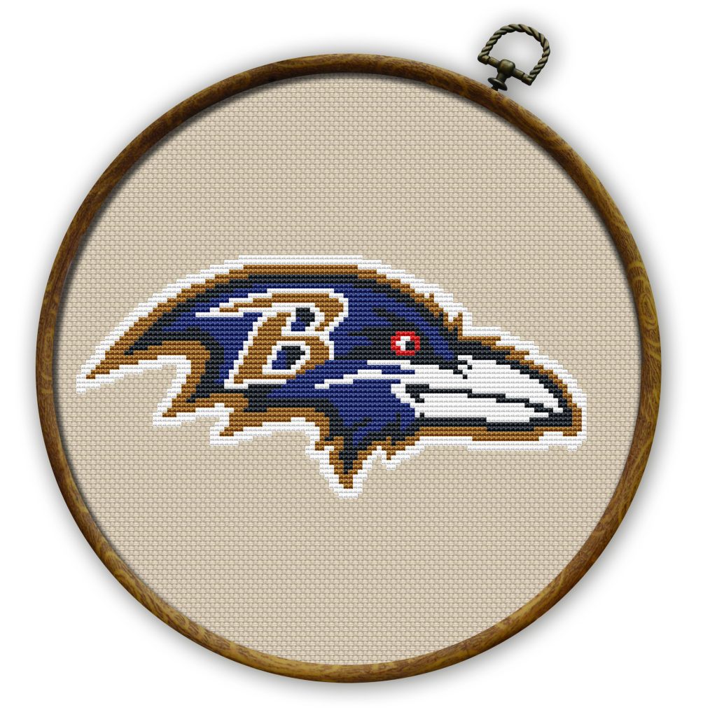 Baltimore Ravens Logo Counted Cross Stitch Pattern - Download in PDF ...