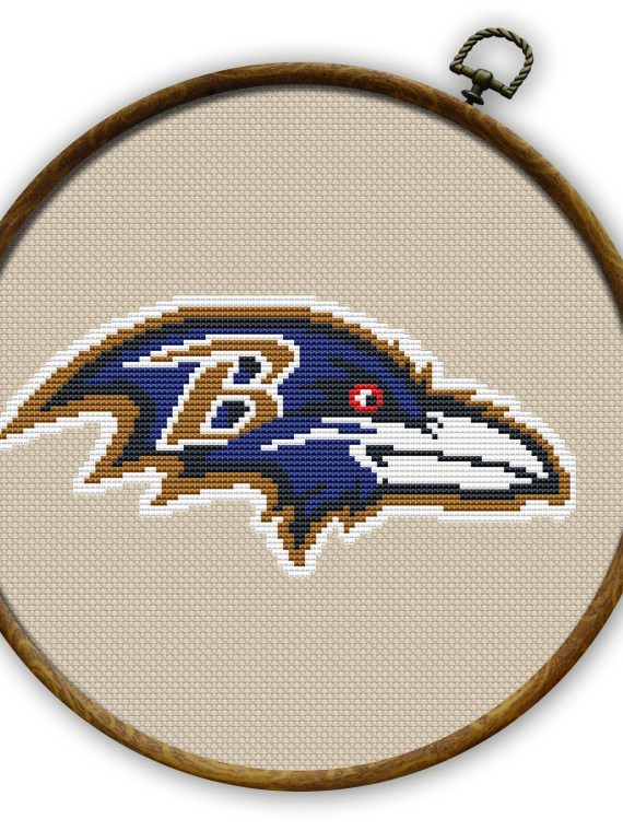 Baltimore Ravens Logo Counted Cross Stitch Pattern - Download in PDF