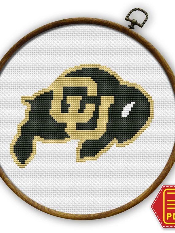 Colorado Buffaloes Logo Counted Cross Stitch Pattern - Download in PDF