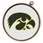 Iowa Hawkeyes Logo Counted Cross Stitch Pattern 2