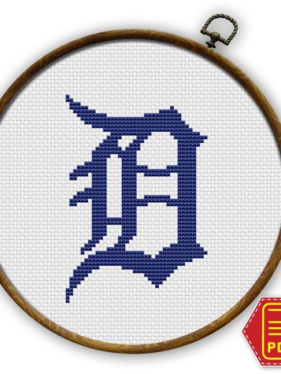 Detroit Tigers Logo Counted Cross Stitch Pattern – Download in PDF