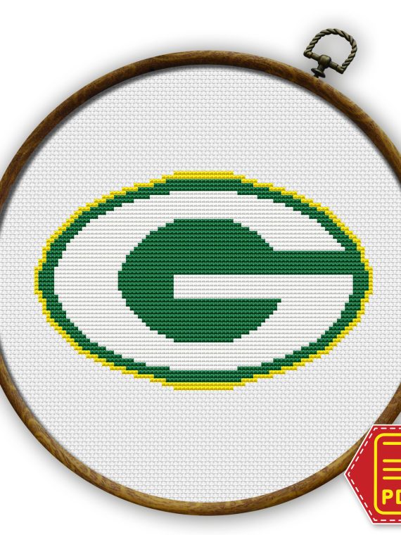 Green Bay Packers Logo Counted Cross Stitch Pattern - Download in PDF