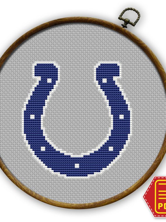 Indianapolis Colts Logo Counted Cross Stitch Pattern - Download in PDF