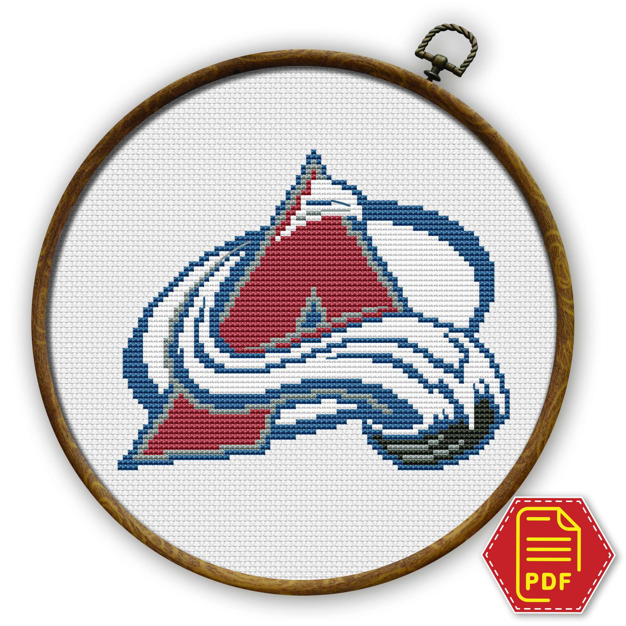 Colorado Avalanche NHL emblem - counted cross stitch pattern - Ball Arena Colorado Avalanche Logo Counted Cross Stitch Pattern - Download in PDF
