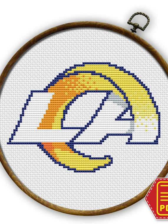 Los Angeles Rams Logo Counted Cross Stitch Pattern - Download in PDF