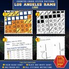 Los Angeles Rams Cross Stitch Kit Contents - PDF Chart and Color Key