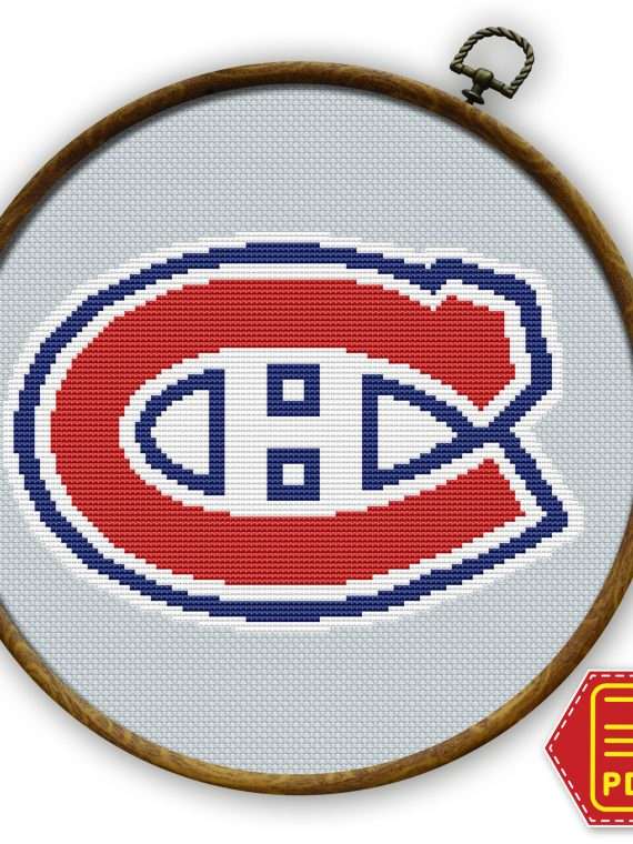 Montreal Canadiens emblem Counted Cross Stitch Pattern - Download in PDF