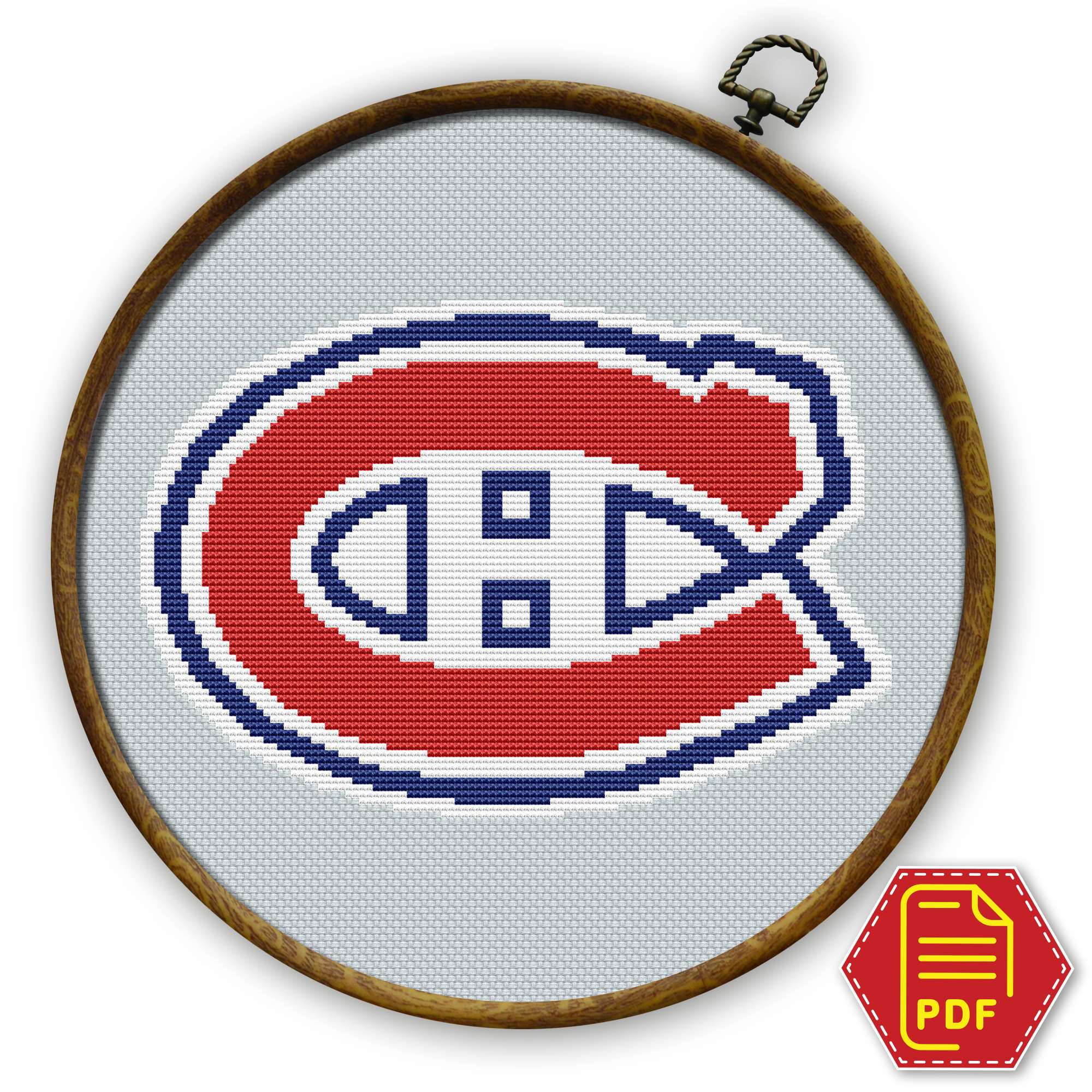 Montreal Canadiens sports insignia - Bell Centre emblem counted cross stitch pattern Montreal Canadiens emblem Counted Cross Stitch Pattern - Download in PDF