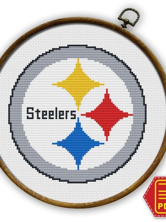 Pittsburgh Steelers Logo Counted Cross Stitch Pattern - Download in PDF