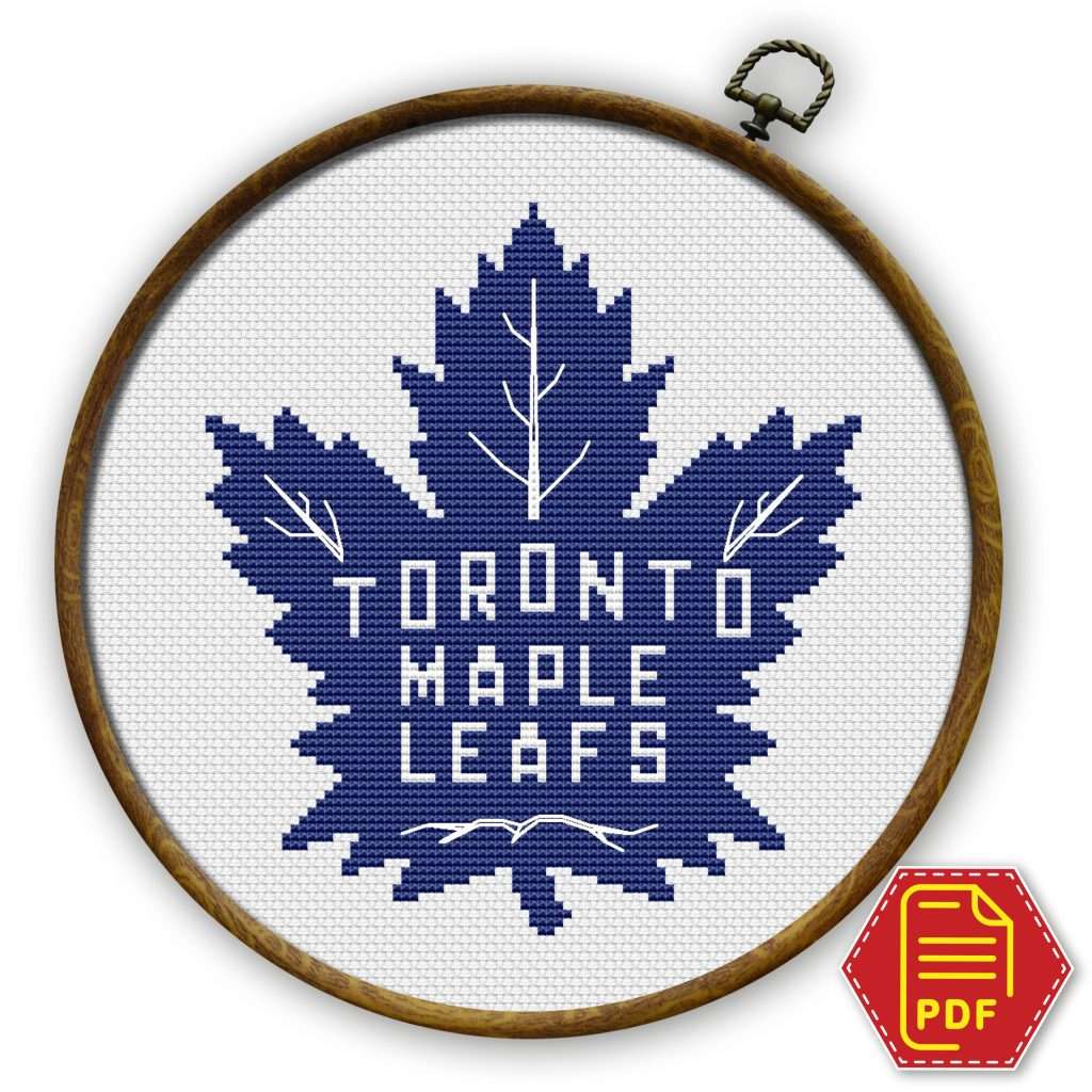 Toronto Maple Leafs Logo Counted Cross Stitch Pattern - Download in PDF ...