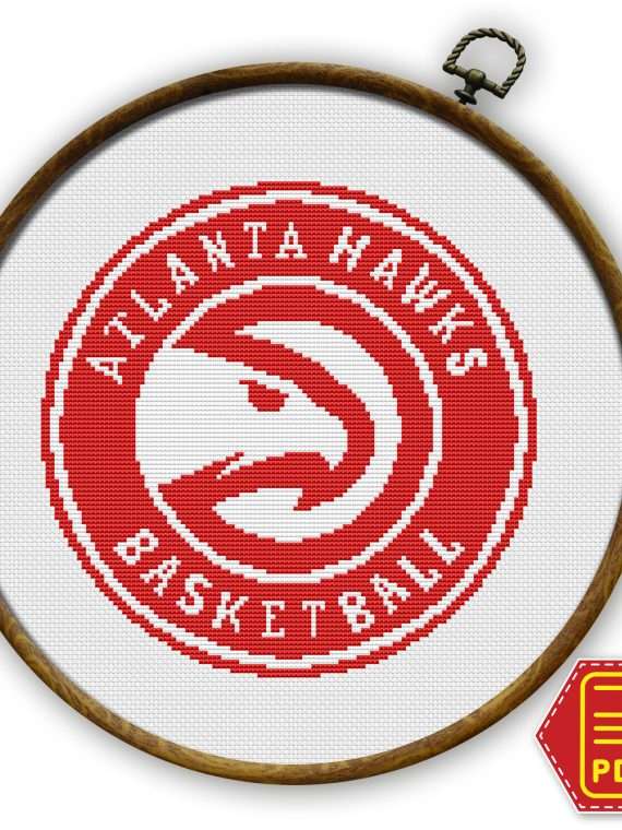 Atlanta Hawks Emblem Counted Cross Stitch Pattern - Download in PDF