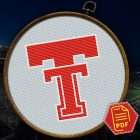 Texas Tech Red Raiders Logo Counted Cross Stitch Pattern - Download in PDF 5 Texas Tech Red Raiders Mark Pattern Details and Size Chart for Crafters
