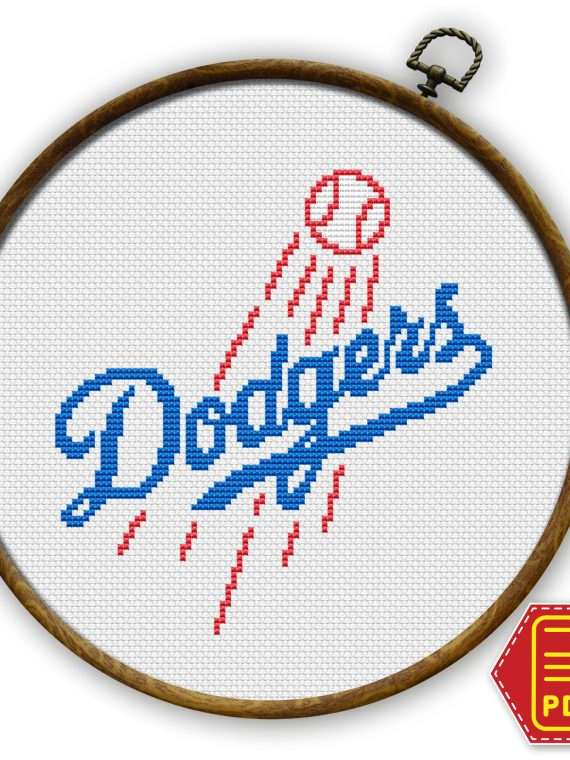 Los Angeles Dodgers Logo Counted Cross Stitch Pattern – Download in PDF