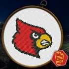 Louisville Cardinals Logo Counted Cross Stitch Pattern - Download in PDF 5 Louisville Cardinals Symbol Pattern Details and Size Chart
