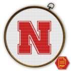 Nebraska Cornhuskers Emblem Counted Cross Stitch Pattern - Download in PDF