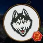 UConn Huskies Logo Counted Cross Stitch Pattern - Download in PDF 5 UConn Huskies Crest Pattern Details - Stitch Count and Size