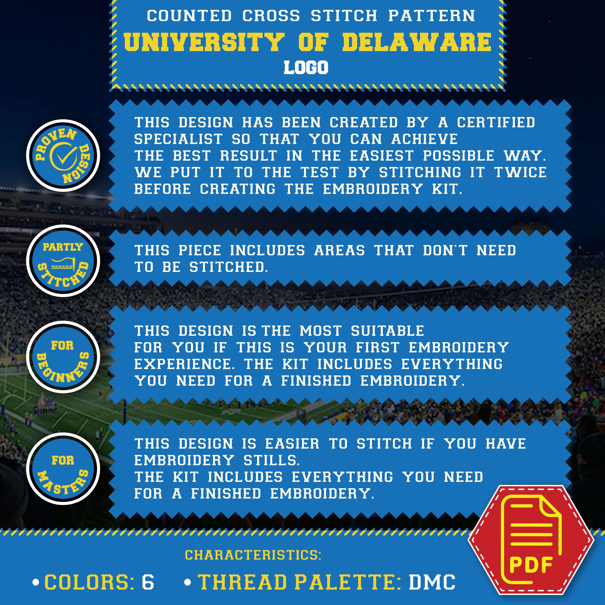 Cross Stitching Instructions for Delaware Symbol - Beginner Guide