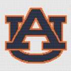 Auburn Tigers Logo Counted Cross Stitch Pattern - Download in PDF 6 Auburn Tigers Embroidery Mark Pattern Details and Size Information