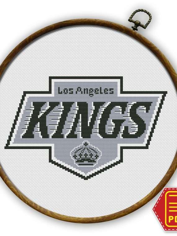 Los Angeles Kings Emblem Counted Cross Stitch Pattern - Download in PDF