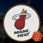 Miami Heat Logo Counted Cross Stitch Pattern – Download in PDF 2 Miami Heat Insignia Wall Decor - NBA Themed Embroidery Gift Idea