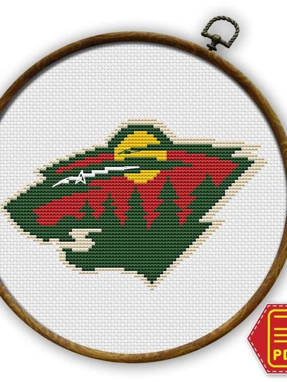 Minnesota Wild Emblem Counted Cross Stitch Pattern - Download in PDF