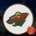 Minnesota Wild Logo Counted Cross Stitch Pattern - Download in PDF 2 Minnesota Wild Insignia DIY Wall Decor - NHL Themed Embroidery