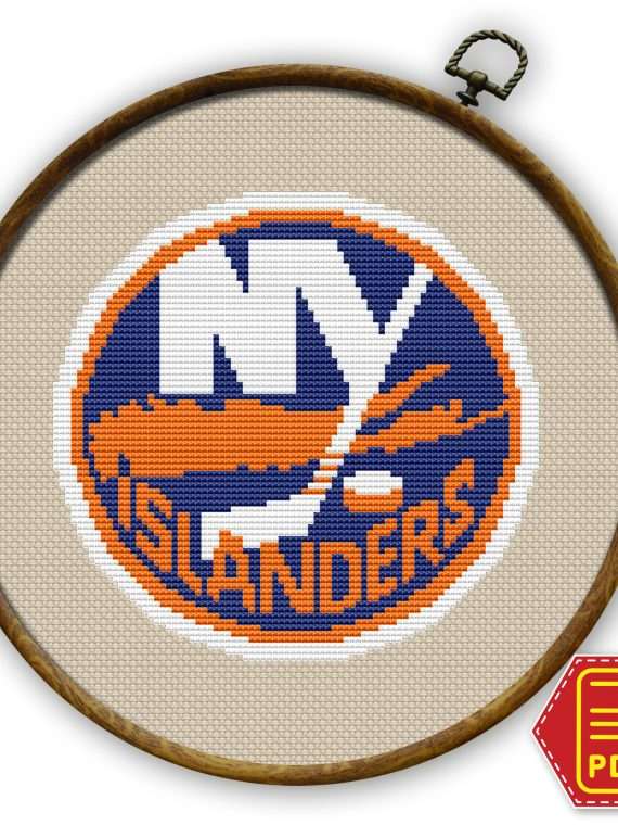 New York Islanders emblem Counted Cross Stitch Pattern - Download in PDF