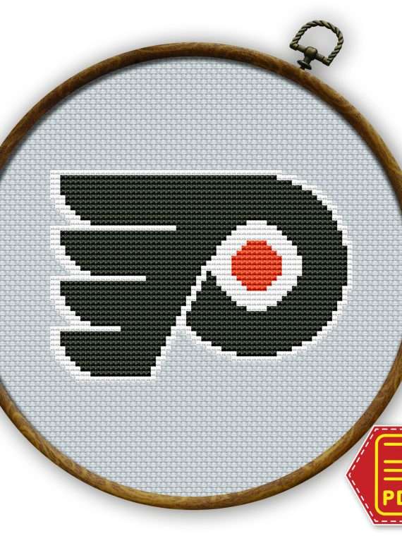 Philadelphia Flyers Emblem Counted Cross Stitch Pattern - Download in PDF