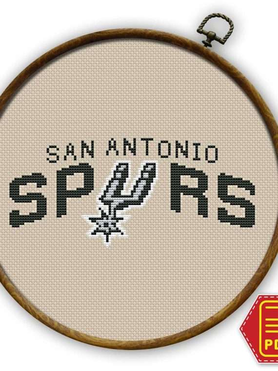 San Antonio Spurs logo Counted Cross Stitch Pattern - Download in PDF
